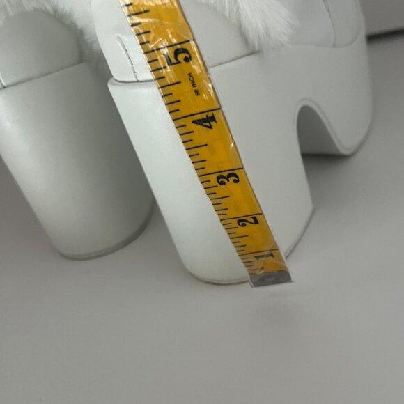 White Faux Fur Goth Platform Knee High Boots With Zippers Size 41 - Picture 7 of 16